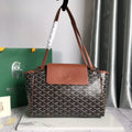 GOYA 26S ROUETTE PM TOTE BAG 30MM IN BROWN CANVAS AND CALFSKIN