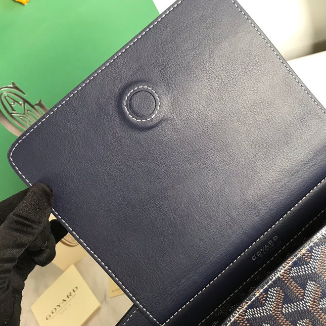 GOYA 26S ROUETTE PM TOTE BAG 30MM IN NAVY BLUE CANVAS AND CALFSKIN
