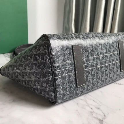 GOYA 26S ROUETTE PM TOTE BAG 30CM IN GRAY CANVAS AND CALFSKIN