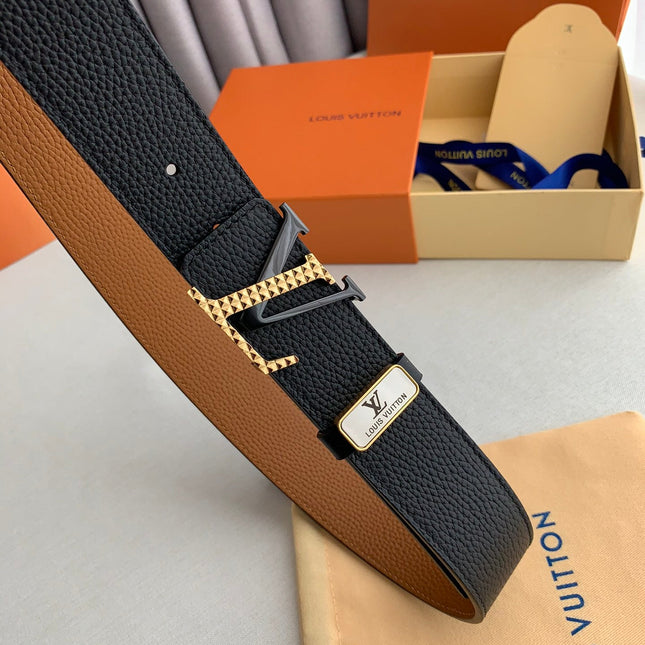 LV 25S BELT 38 MM IN BLACK CALFSKIN 593212