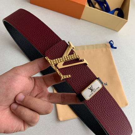 LV 25S BELT 38 MM IN DARK RED CALFSKIN 593214