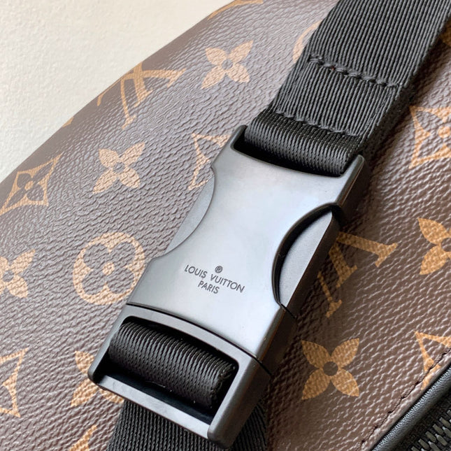 LV 25S DISCOVERY BUMBAG 47 IN BROWN AND BLACK EMBOSSED MONOGRAM ECLIPSE CALFSKIN
