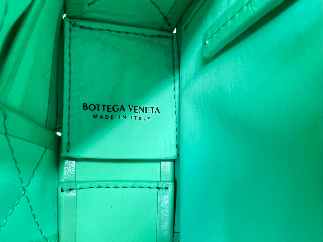 SMALL CASSETTE 23 IN LIGHT GREEN CALFSKIN