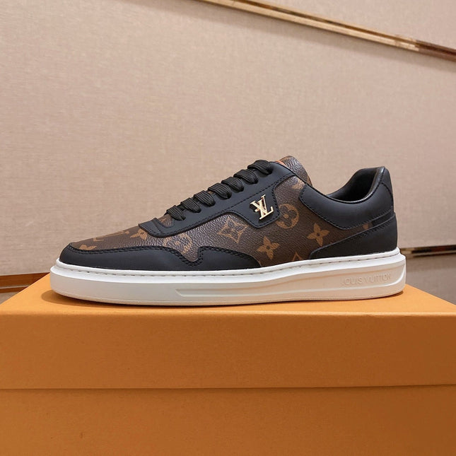 LV TRAINER IN BLACK MIX CHOCOLATE BROWN CALFSKIN