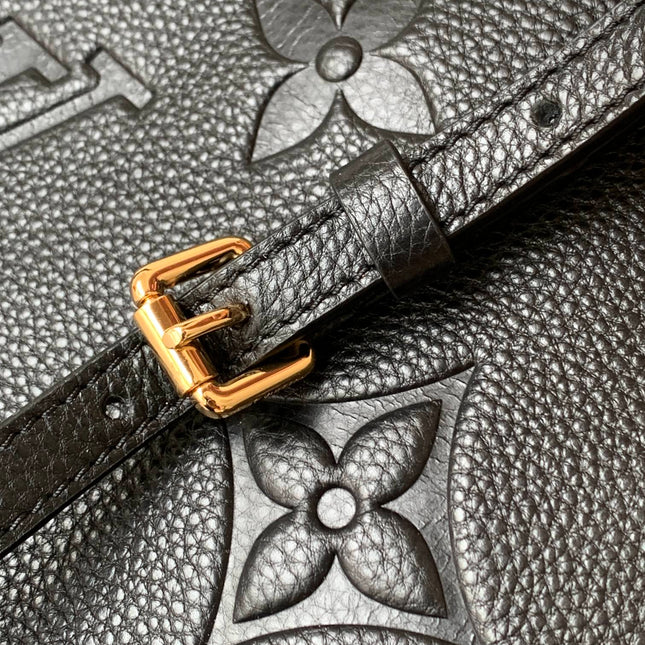 PETIT PALAIS PM MEDIUM SHOULDER BAG 29 IN BLACK EMBOSSED COWHIDE GOLD-TONE HARDWARE
