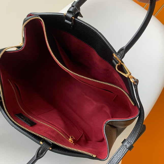 PETIT PALAIS PM MEDIUM SHOULDER BAG 29 IN BLACK EMBOSSED COWHIDE GOLD-TONE HARDWARE