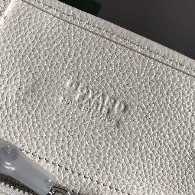 HARDY PM BAG 40 IN WHITE GOYARDINE CANVAS AND TAURILLON LEATHER TRIM