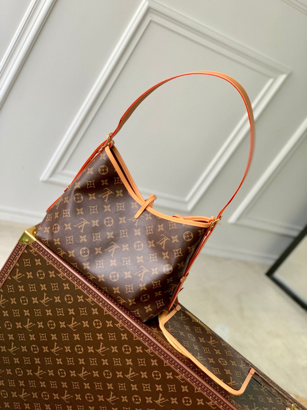 CARRYALL PM 29 BROWN BEIGE MONOGRAM CANVAS