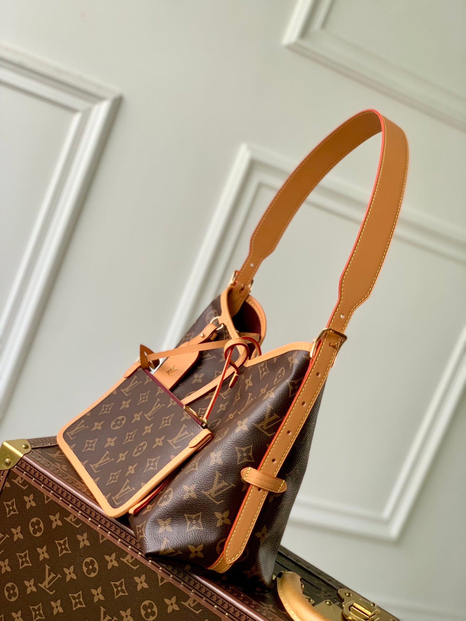 CARRYALL PM 29 BROWN BEIGE MONOGRAM CANVAS
