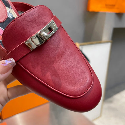 0Z MULE RUBY CALFSKIN WITH PATTERN