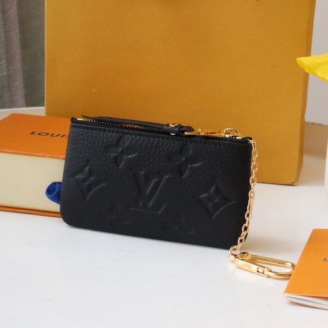 LV 25S CARD HOLDER RECTO VERSO 12 IN BLACK MONOGRAM EMPREINTE EMBOSSED CALFSKIN