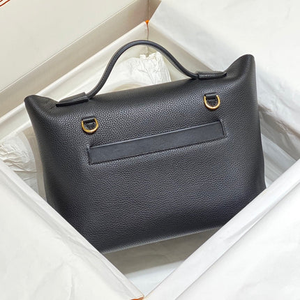 MINI 24/24 29CM IN BLACK EVERCOLOR CALFSKIN GOLD KELLY BUCKLE