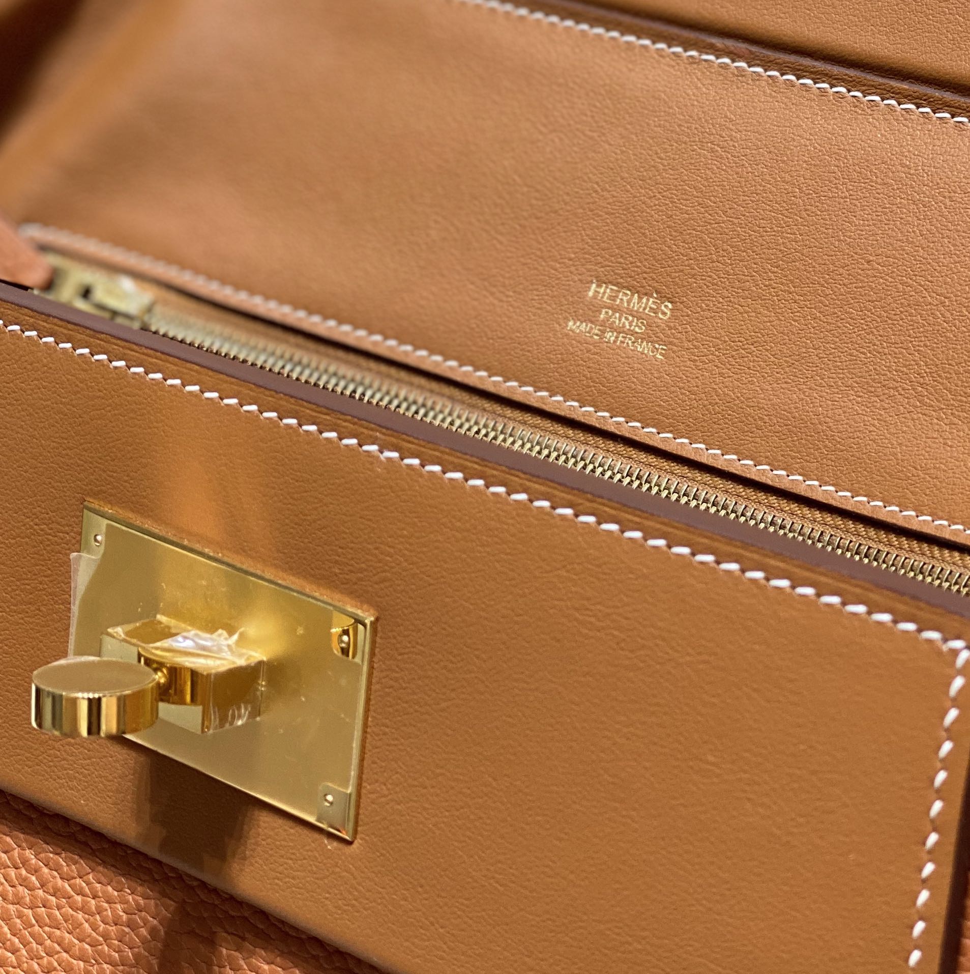 MINI 24/24 29CM IN ORANGE MINIMUM EVERCOLOR CALFSKIN GOLD KELLY BUCKLE