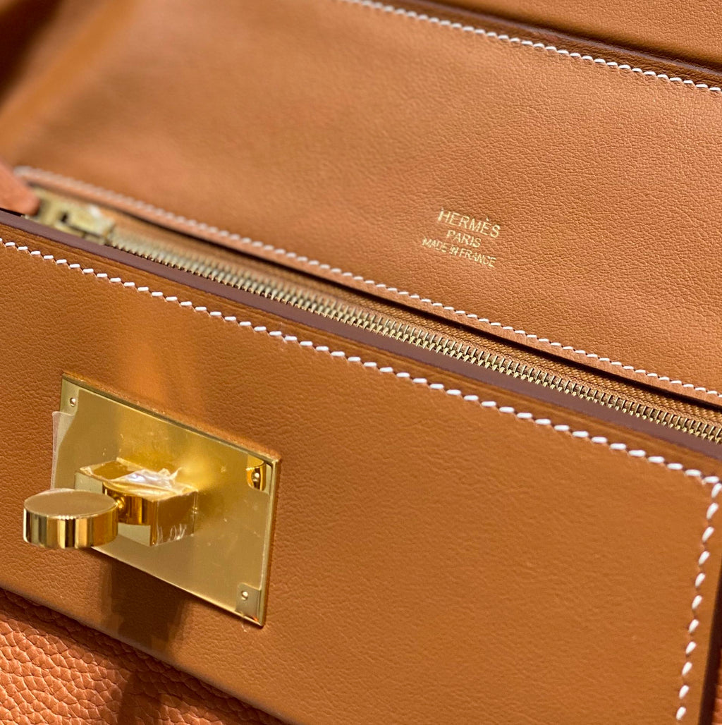 HM 26S 24/24 29MM IN ORANGE EVERCOLOR CALFSKIN GOLD KELLY BUCKLE