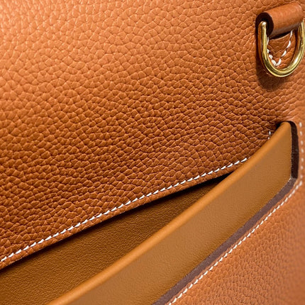 HM 26S 24/24 29MM IN ORANGE EVERCOLOR CALFSKIN GOLD KELLY BUCKLE