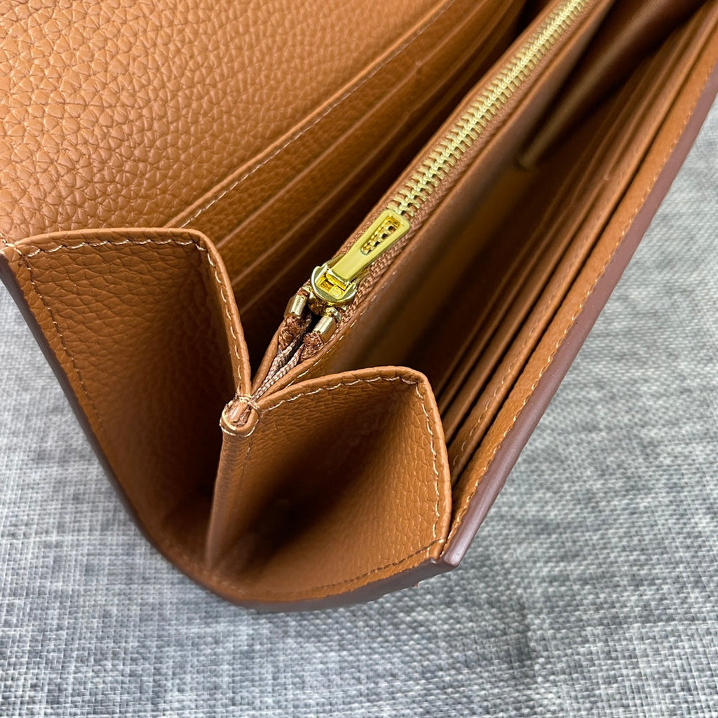 HM CLUTCH CONSTANCE 22 COPPER CALFSKIN GOLD HARDWARE