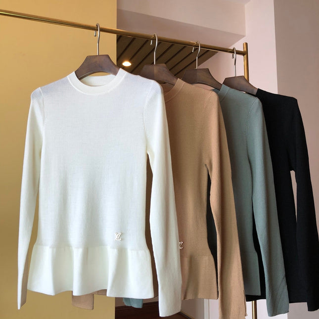 LV 25S CREW NECK RUFFLE PULLOVER 0084