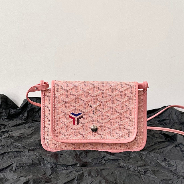 PLUMET POCKET WALLET 20 IN PINK GOYARDINE CANVAS AND LAMBSKIN TRIM