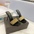 SL LUCKY GOLD CRYSTAL HIGH HEELS BLACK CALFSKIN