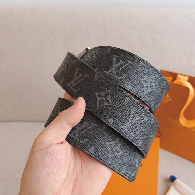 LV 25S BELT 40 MM IN BLACK MIX GREY CALFSKIN 593204