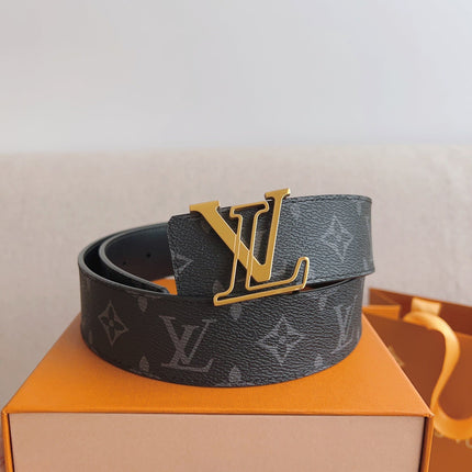 LV 25S BELT 40 MM IN BLACK MIX GREY CALFSKIN 593205