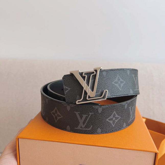 LV 25S BELT 40 MM IN BLACK MIX GREY CALFSKIN 593206