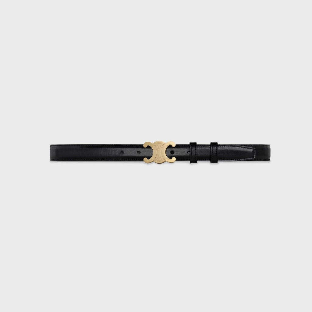 Medium Triomphe Belt 25mm Black Calfskin Ghw