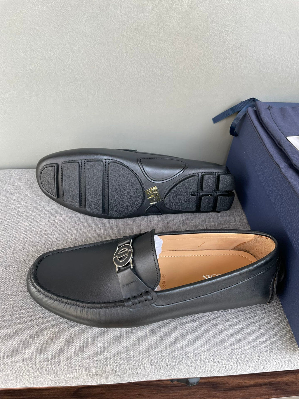 CD JUAL ICON BUCKLE LOAFER BLACK CALFSKIN