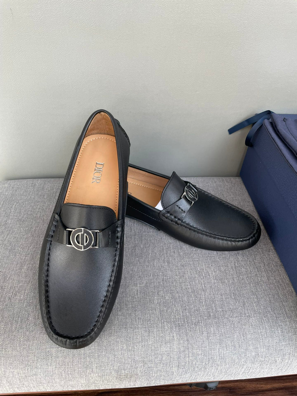 CD JUAL ICON BUCKLE LOAFER BLACK CALFSKIN