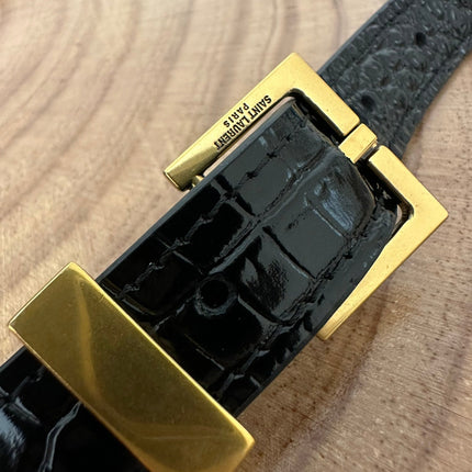 MANHATTAN 29 TOP-HANDLE IN CROCODILE BLACK CALFSKIN