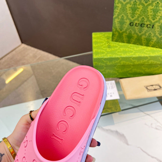 PLATFORM SANDALS IN BABY PINK MONOGRAM IMPORTED TPU