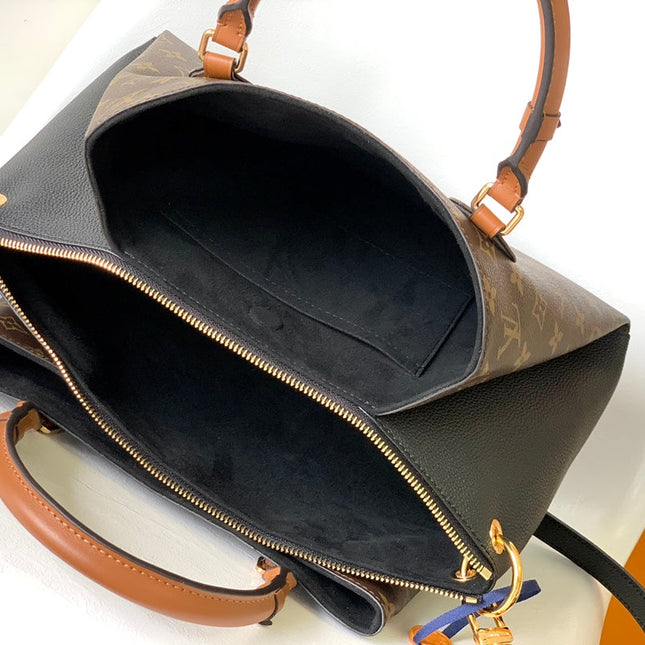 LV 25S OPÉRA MEDIUM BAG 36 IN BROWN AND BLACK MONOGRAM CALFSKIN GOLD HARDWARE