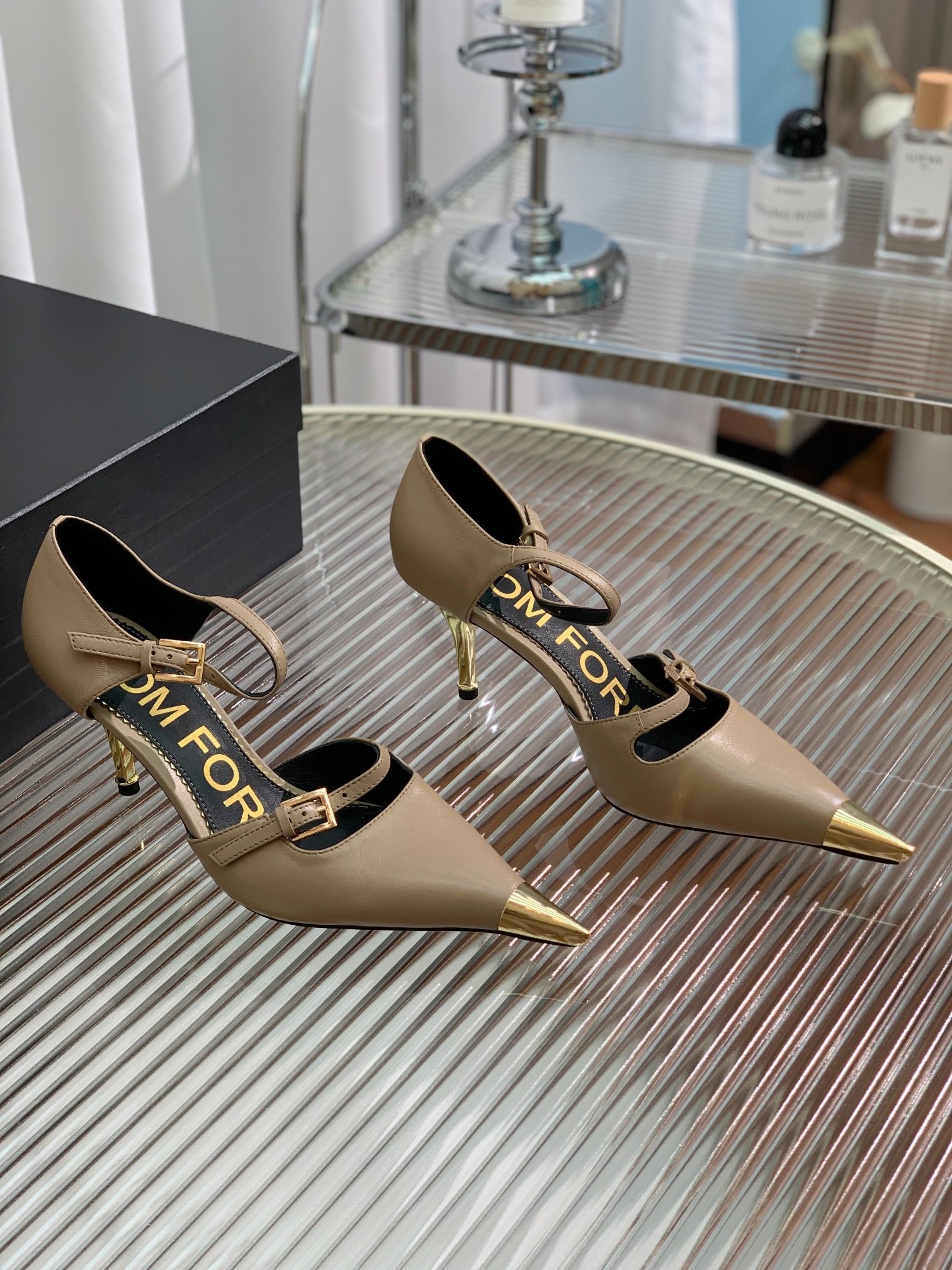 MARY JANE PUMP 7 CM IN PEANUT BROWN CALFSKIN