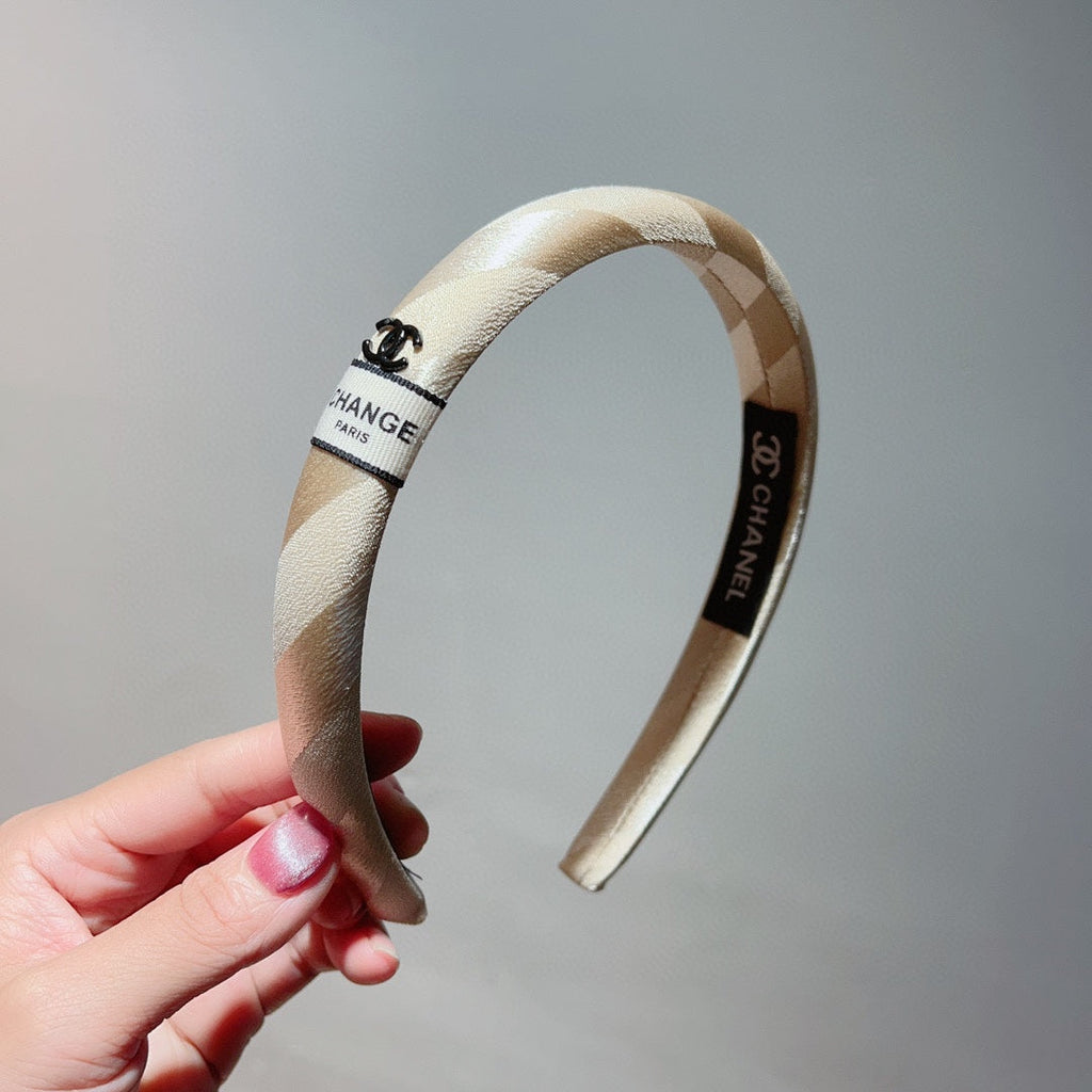 TAN BEIGE SILK HAIRBAND 876967