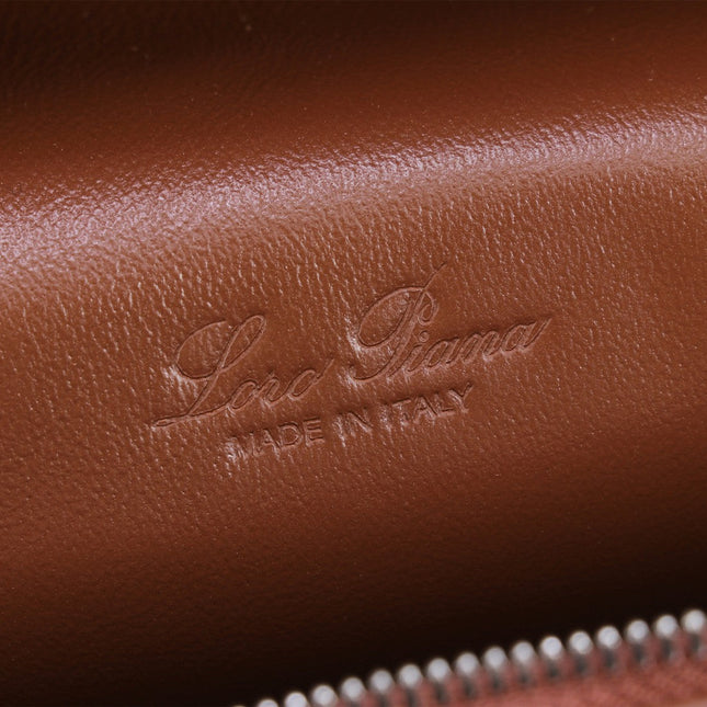 EXTRA BAG L27 IN UMBER BROWN GRAINED CALFSKIN WITH SILVER  HARDWARE