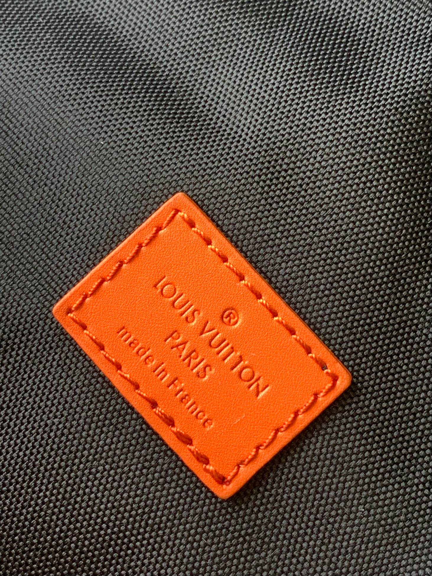 LV 25S BUMBAG 37 IN BLACK AND ORANGE COATED MONOGRAM CALFSKIN