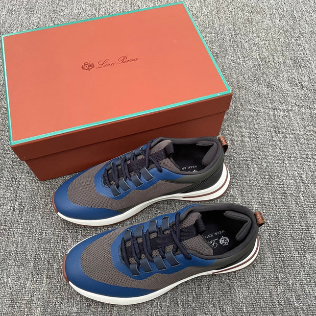 LP BRUNELLO SNEAKERS MULTI-GRAY AND NAVY MESH CALFSKIN