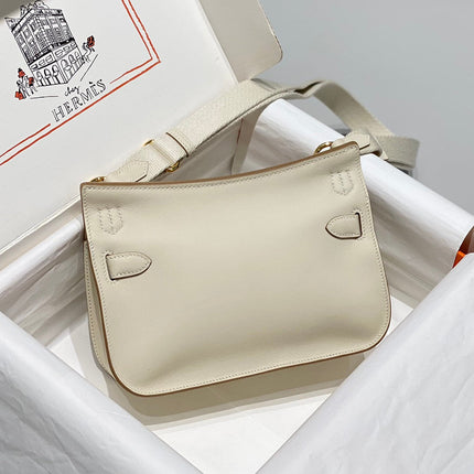 HM JYPSIERE SHOULDER BAG 23 IN BEIGE CALFSKIN GOLD HARDWARE