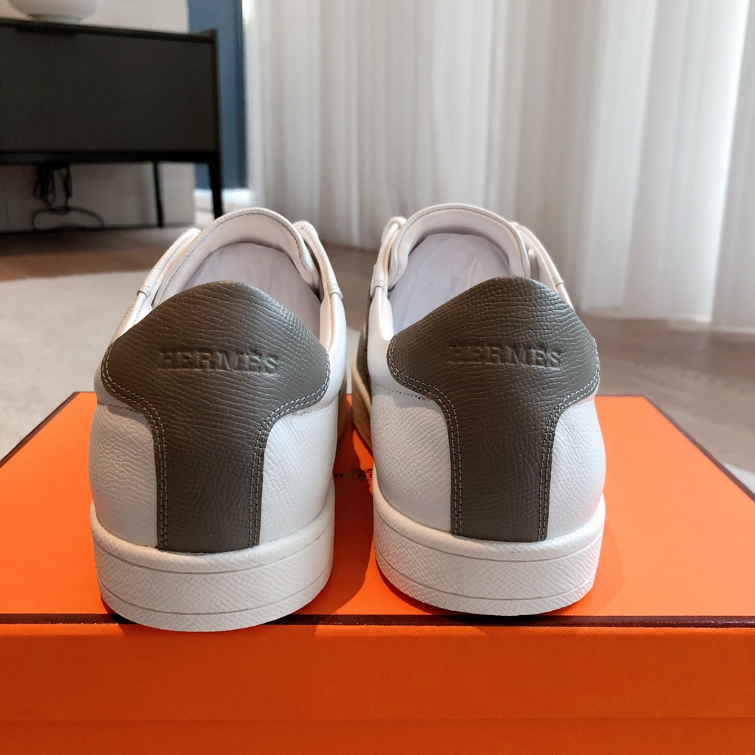HM BOOMERANG SNEAKER WHITE AND CEDAR CALFSKIN