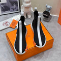 H FUN CLASSIC SNEAKER STYLISH BLACK AND WHITE LINE FABRIC
