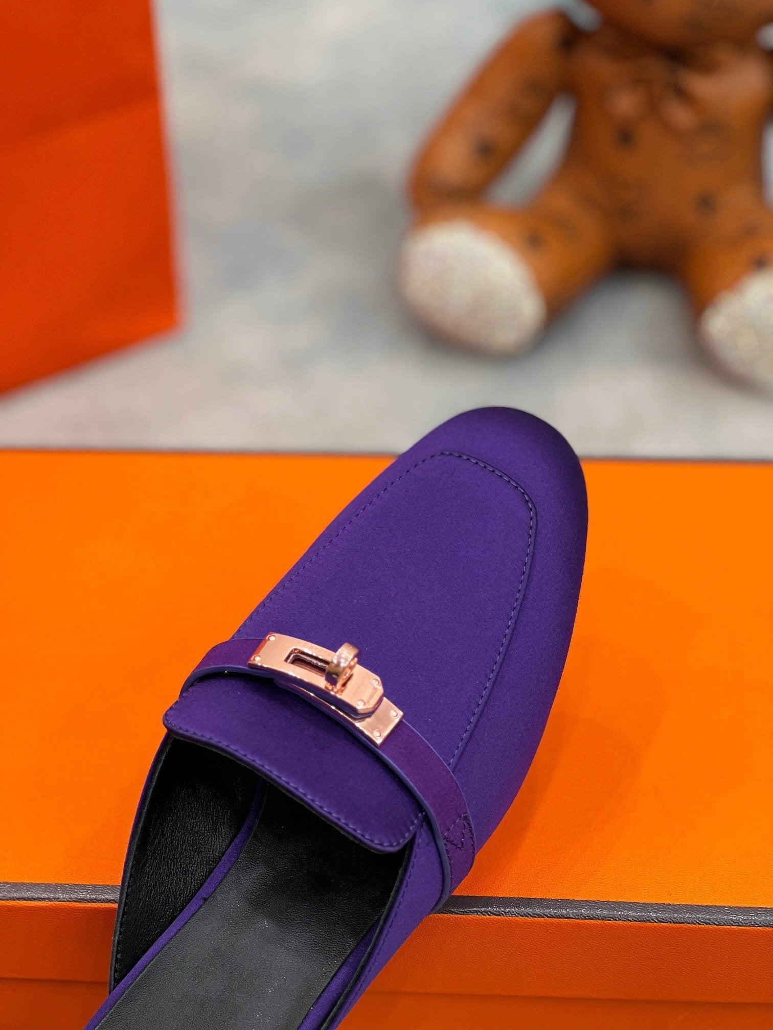 0Z Mule Violet Silk Thick Cloth/Sheepskin