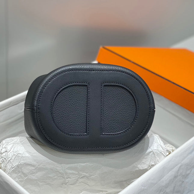 HERMES 25S IN THE LOOP 18 IN BLACK CALFSKIN SILVER HARDWARE