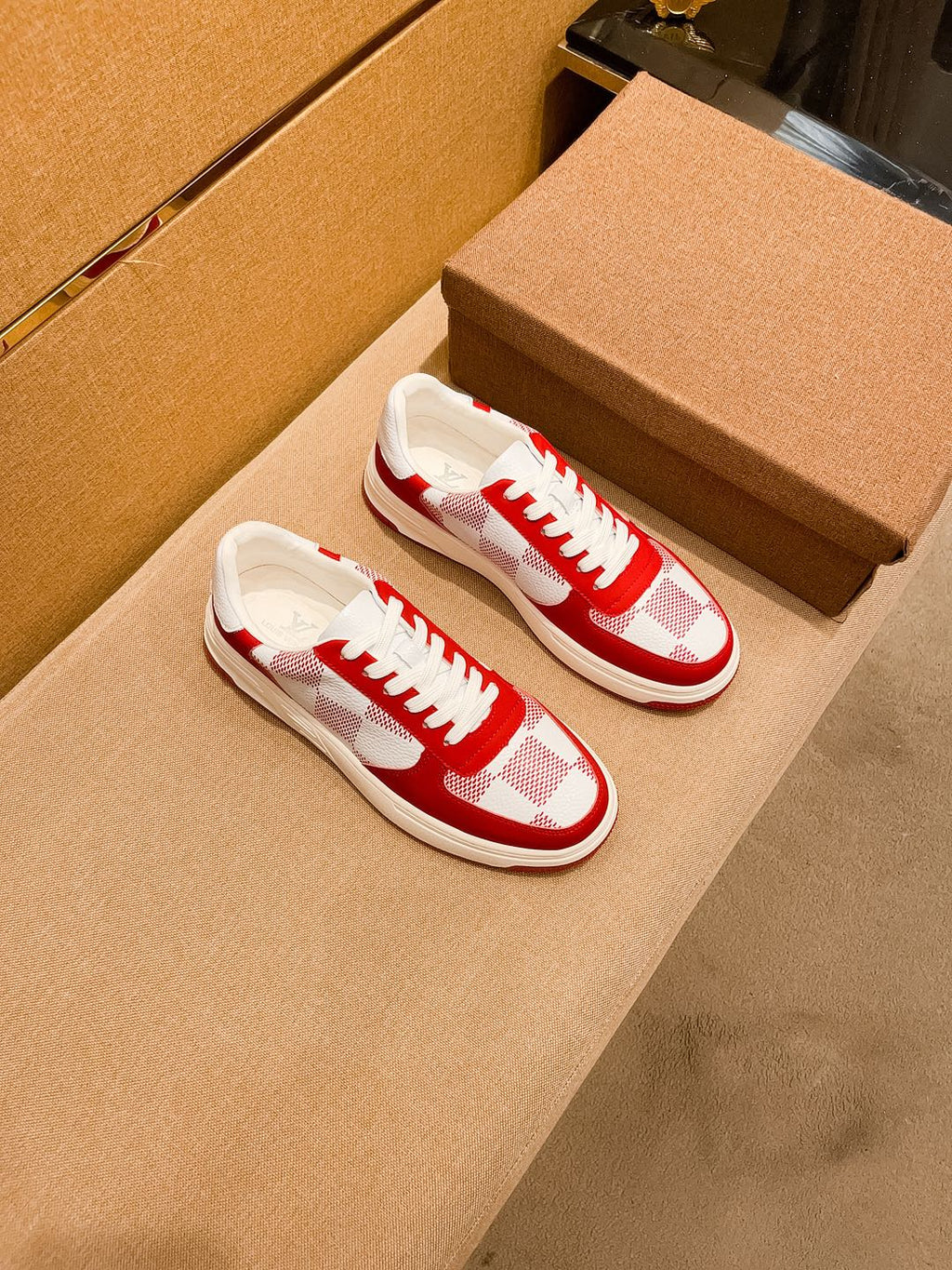 LV BEVERLY SNEAKER WHITE RED