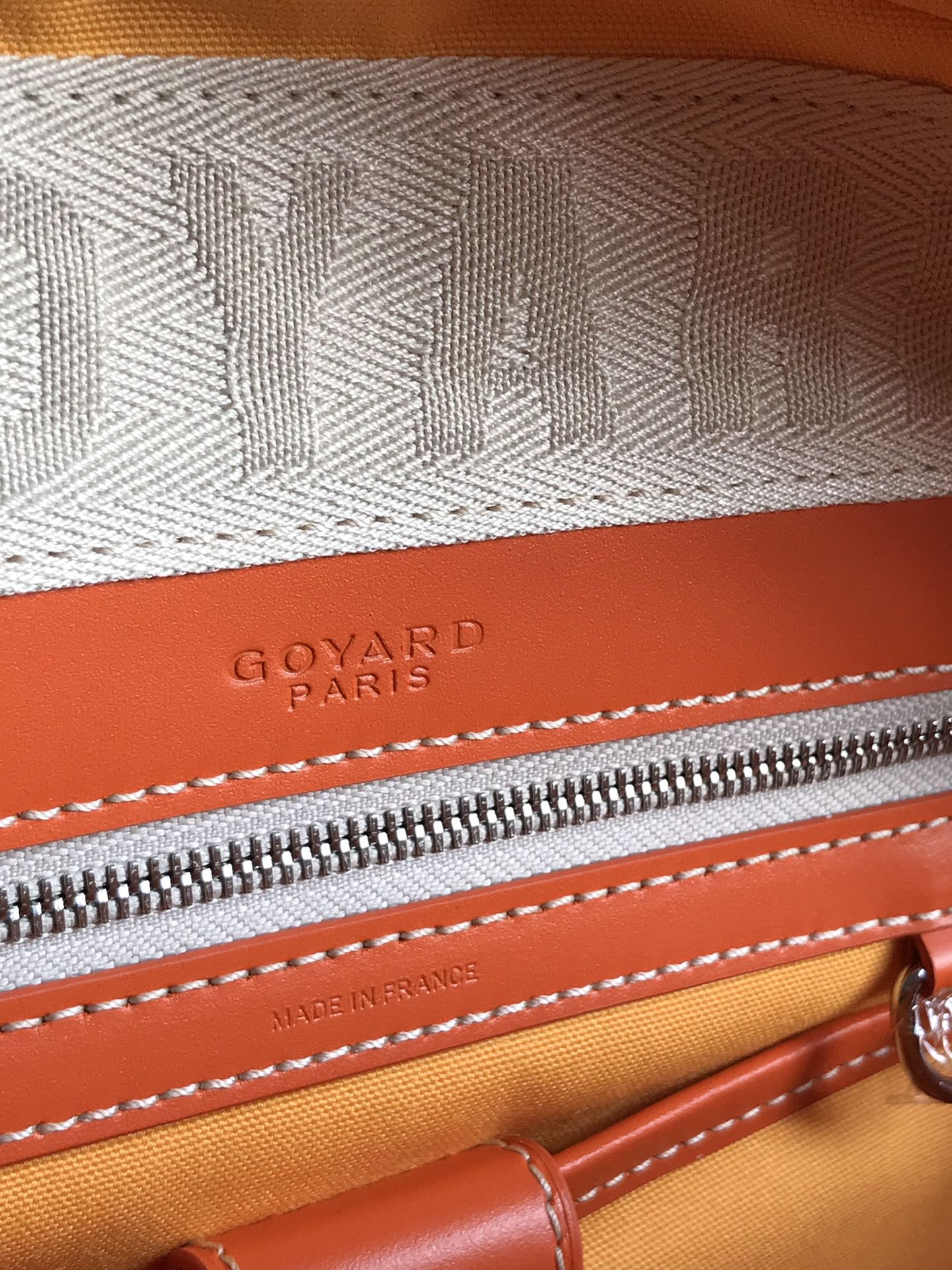 SAINT JEANNE BAG 35 IN RED ORANGE GOYARDINE CANVAS AND CALFSKIN