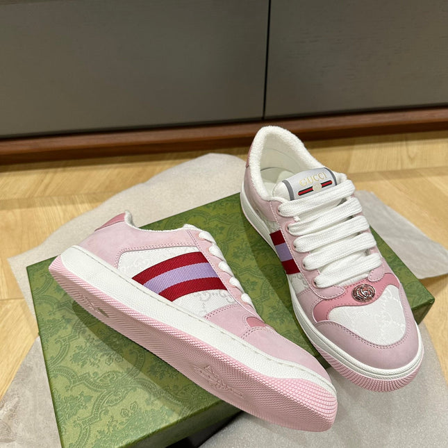 GG WOMEN'S SCREENER TRAINER LIGHT PINK CALFSKIN