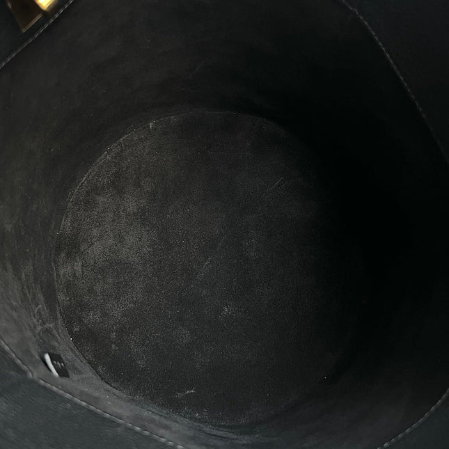WOOL BUCKET BAG BLACK 24 ORIGINAL CALFSKIN