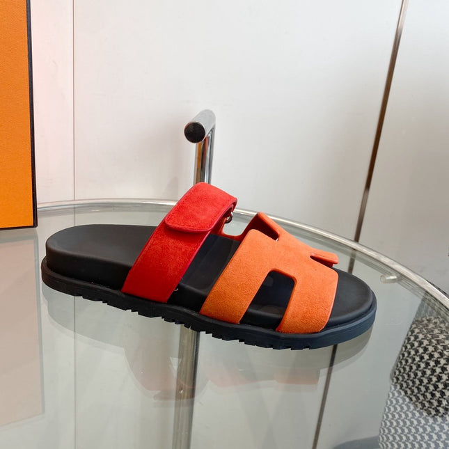 Chypre Sandal Orange Chapas / Red Suede