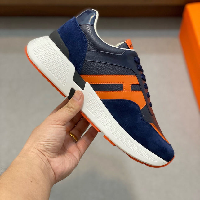 HM HOGAN SNEAKER NAVY CALFSKIN AND SUEDE