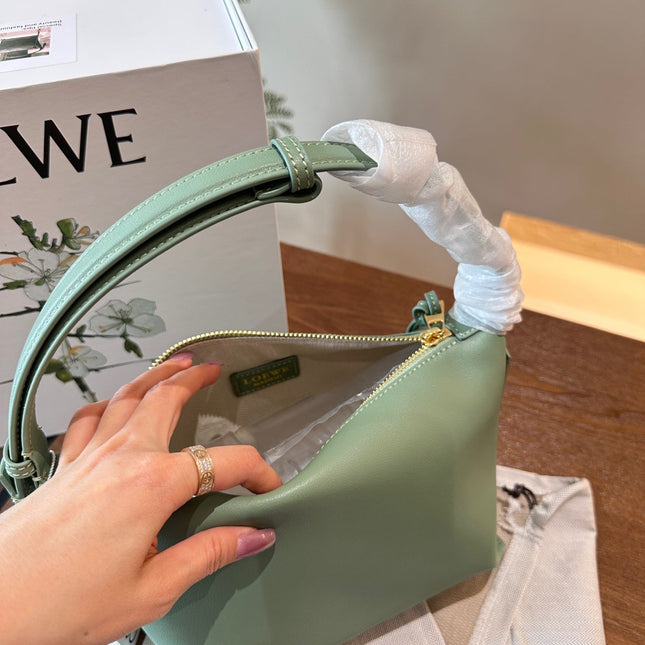 LOE LUNA HOBO 20 BAG IN GREEN MINT CALFSKIN