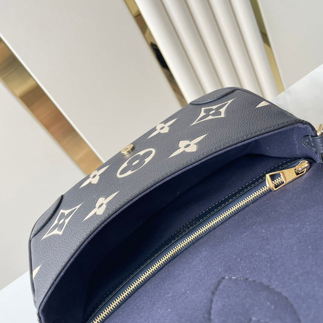 DIANE 23 IN DARK NAVY CREAM MONOGRAM EMPREINTE LEATHER